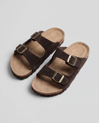 Wynn Double Buckle Cork Slide Sandals