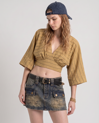 Rylan Cargo Denim Mini Skirt