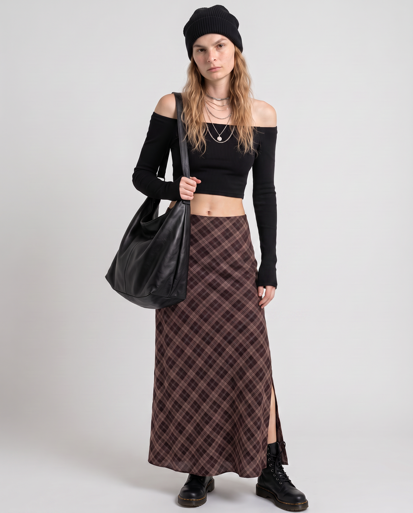 Bramble Plaid Maxi Skirt