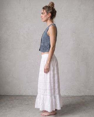 Prairie Lace Tiered Maxi Skirt