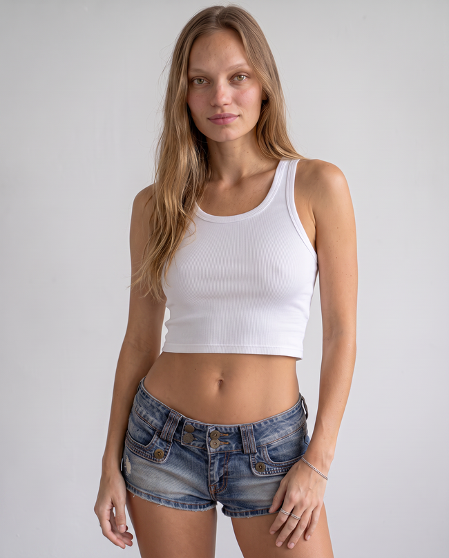 Zaria Denim Micro Shorts