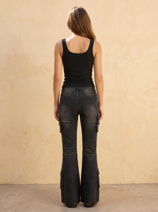 Valentina Cargo Flare Denim Jeans