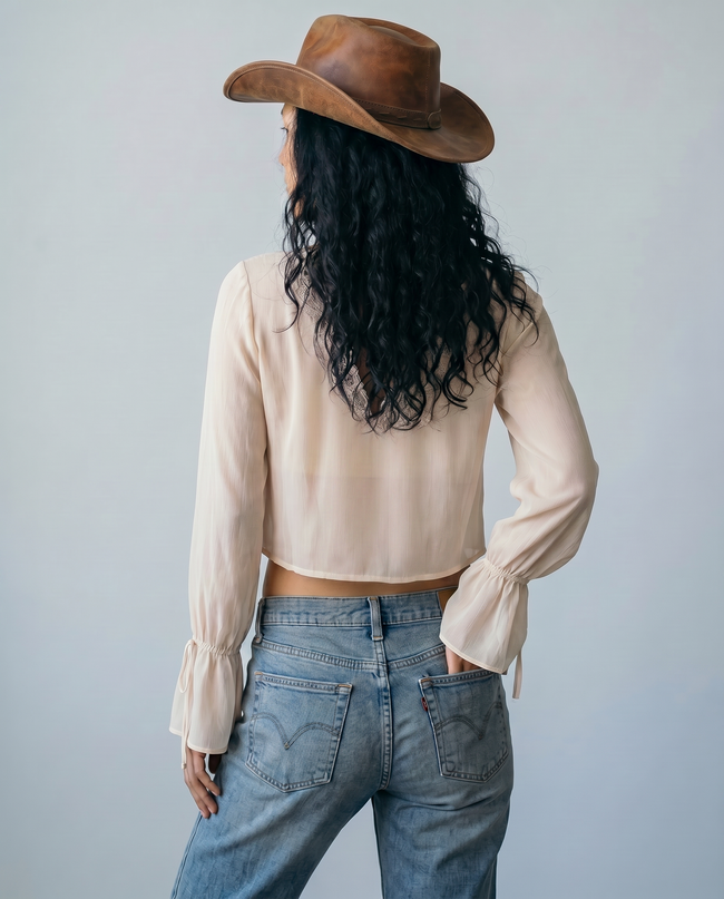 Delacroix Lace Trim Blouse