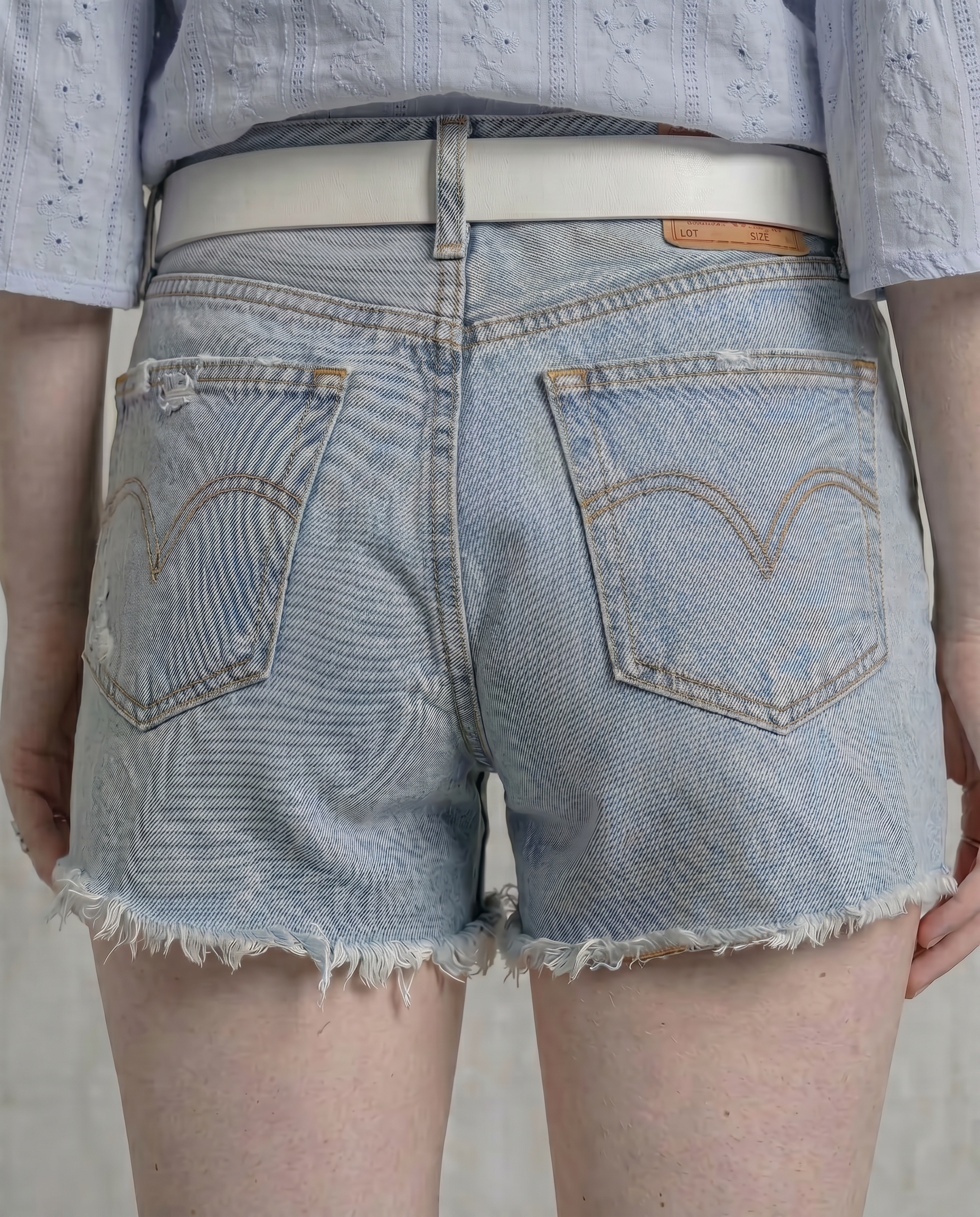 Adeline Frayed Denim Shorts