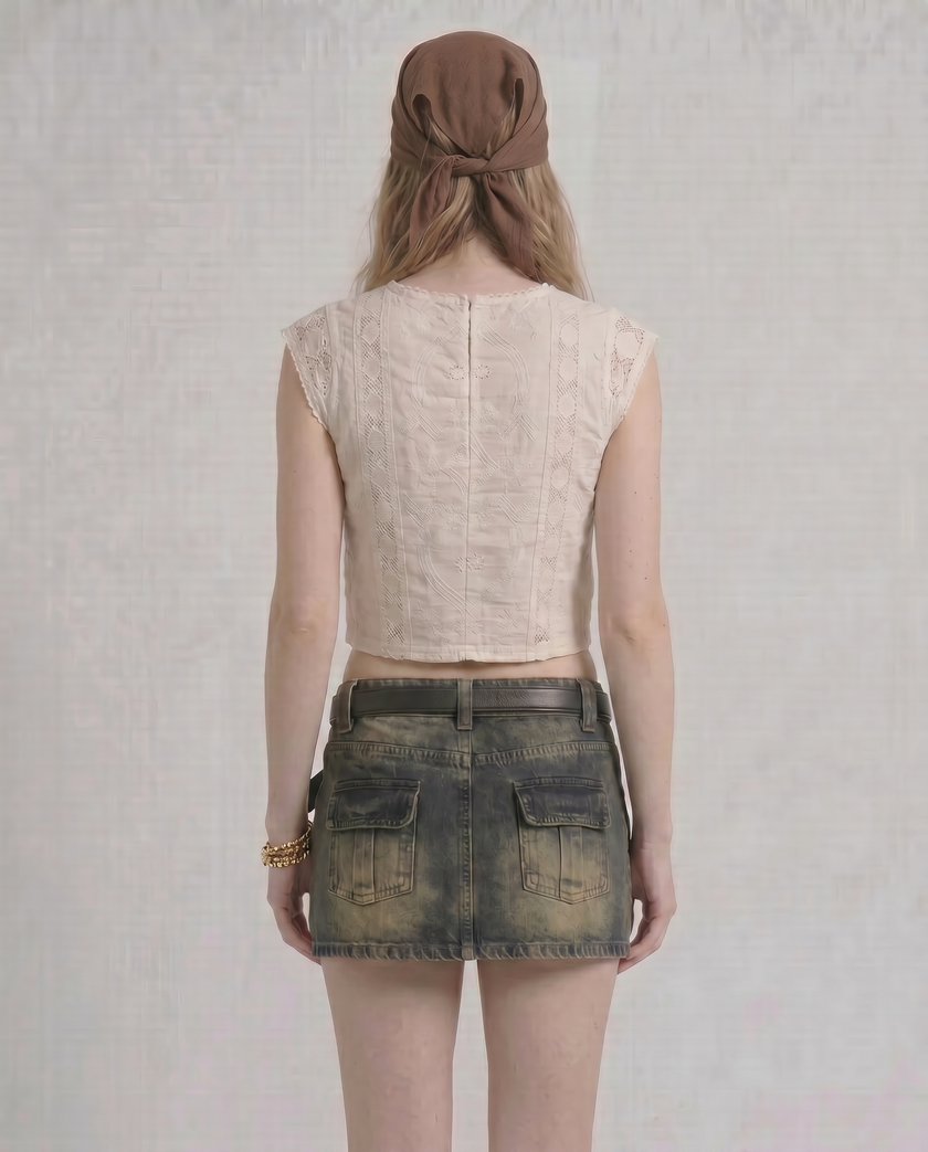 The Wildflower Denim Skirt