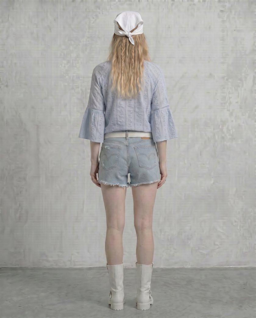 Adeline Frayed Denim Shorts