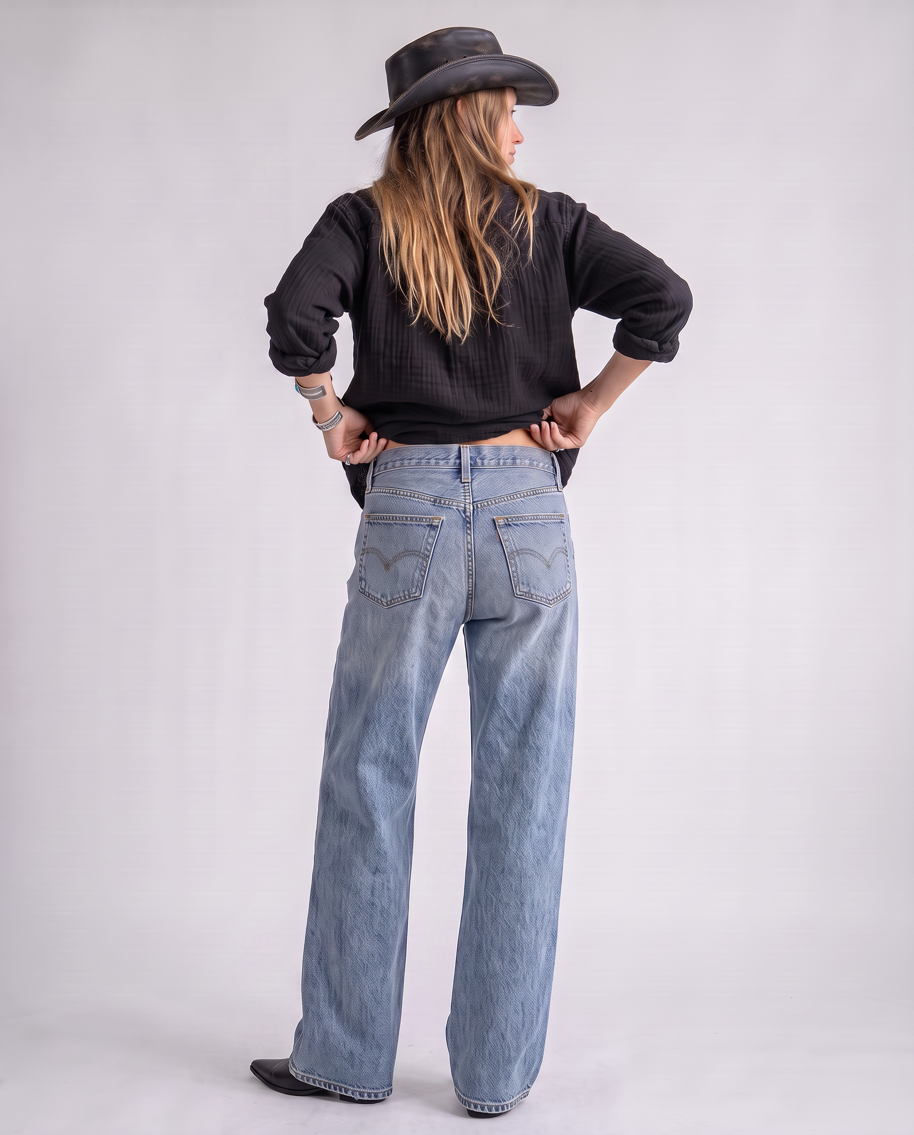 Hendrix Classic Wash Wide-Leg Jeans