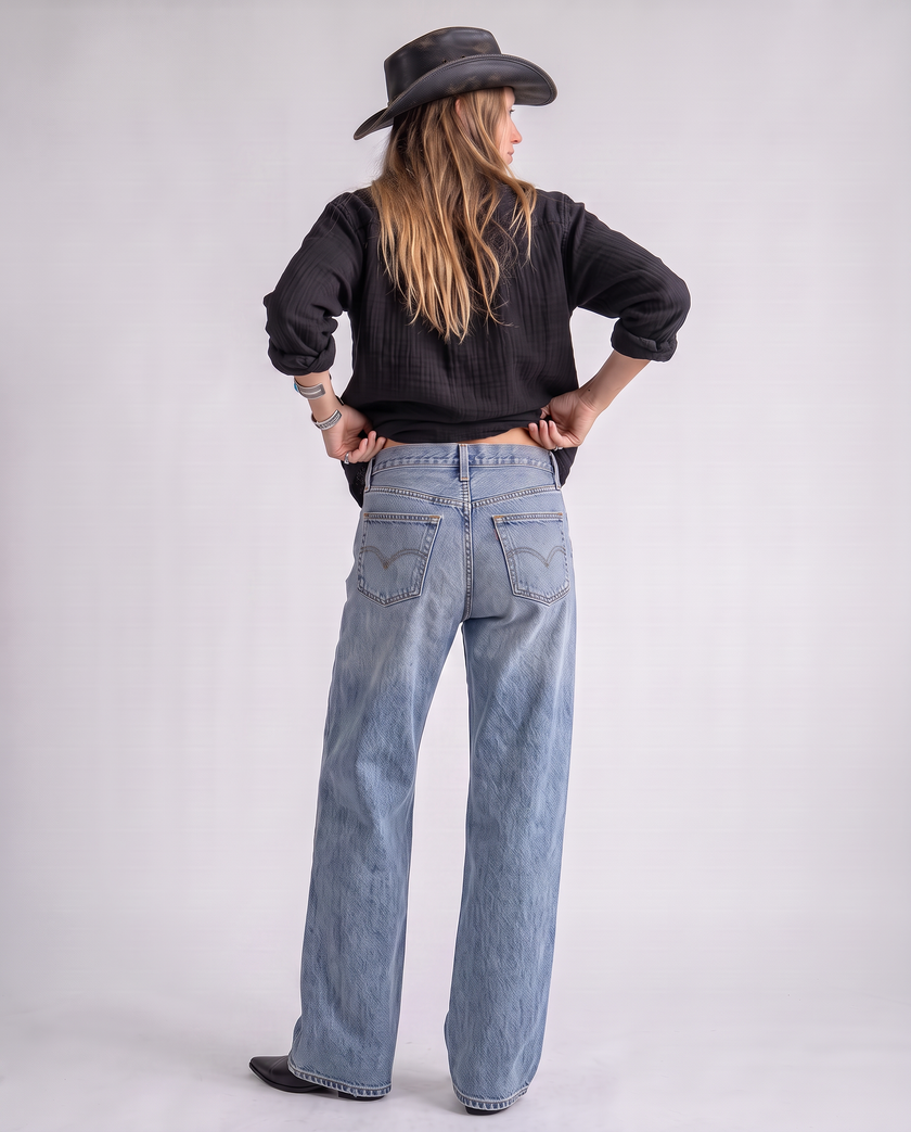 Hendrix Classic Wash Wide-Leg Jeans