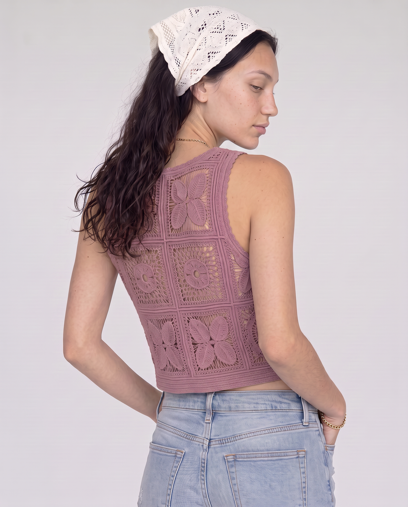 Willowdean Crochet Vest Blouse