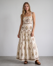 Wren Medallion Floral Tiered Maxi Dress