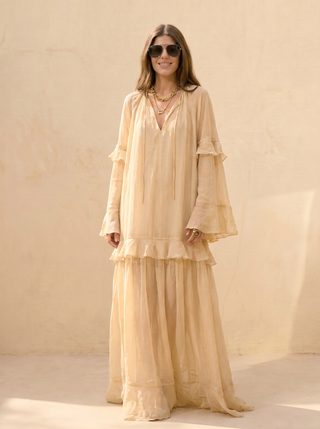 Georgiana Ruffled Sleeve Maxi Dress