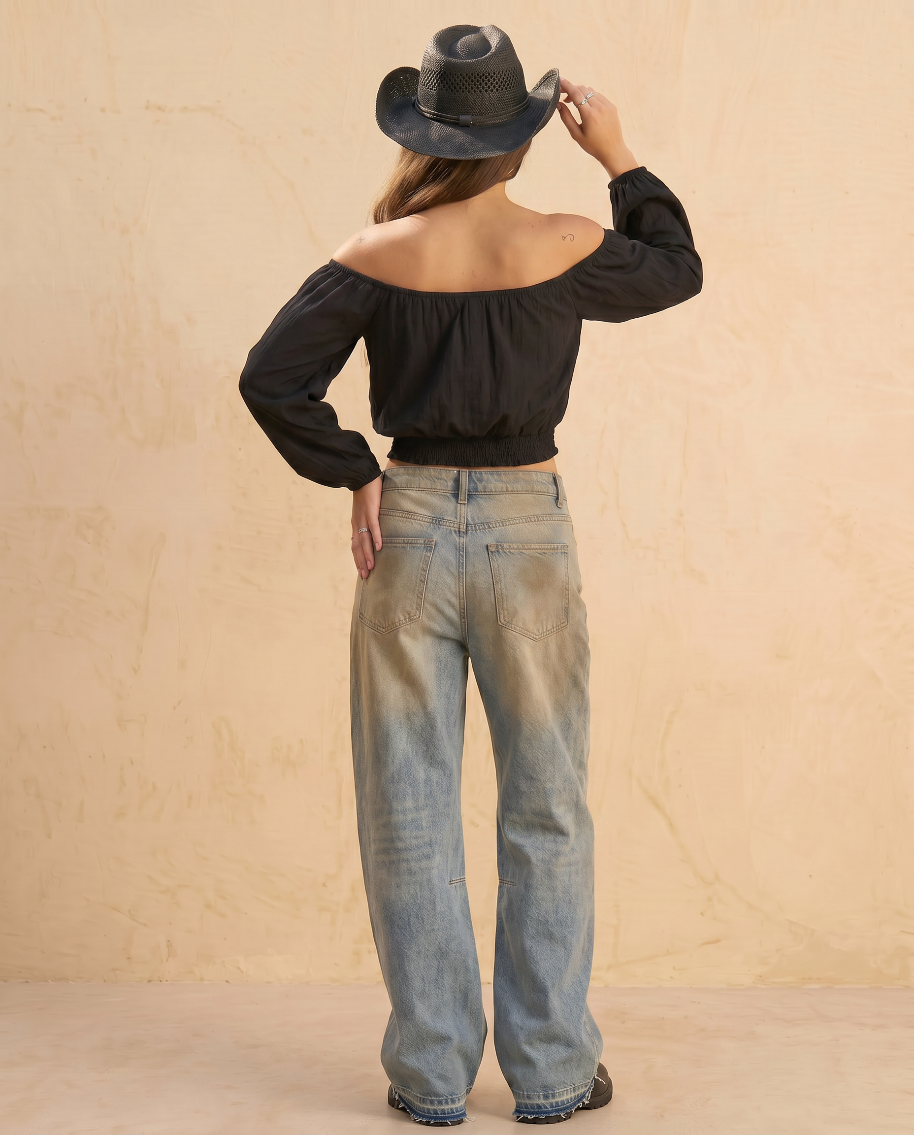 Raven Dirty Wash Wide Leg Jean