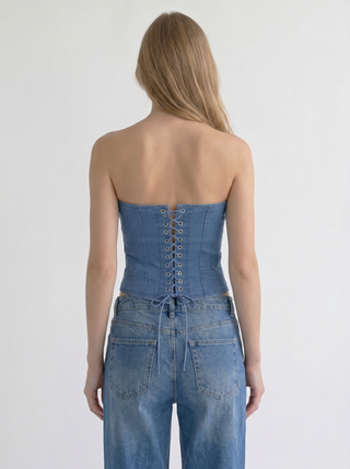 Dallas Denim Corset Top