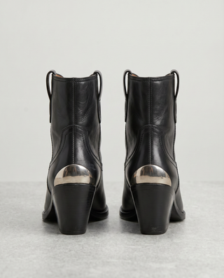 Theodora Metal Cap Western Ankle Boots
