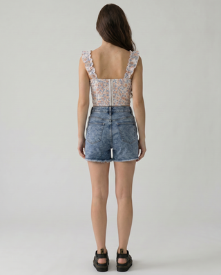 Sabina Frayed Denim Shorts