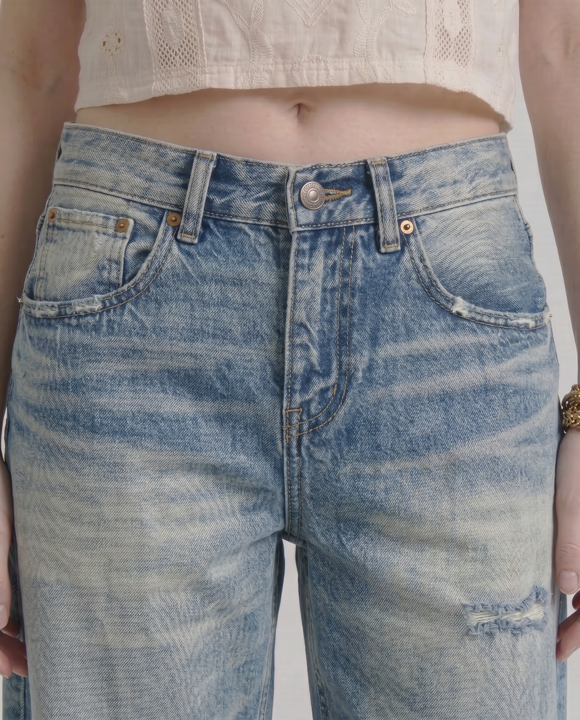 Rio Distressed Baggy Denim Jeans