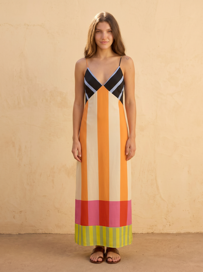 Genevra Colorblock Maxi Dress