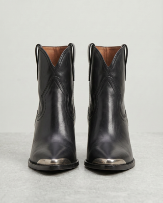Theodora Metal Cap Western Ankle Boots