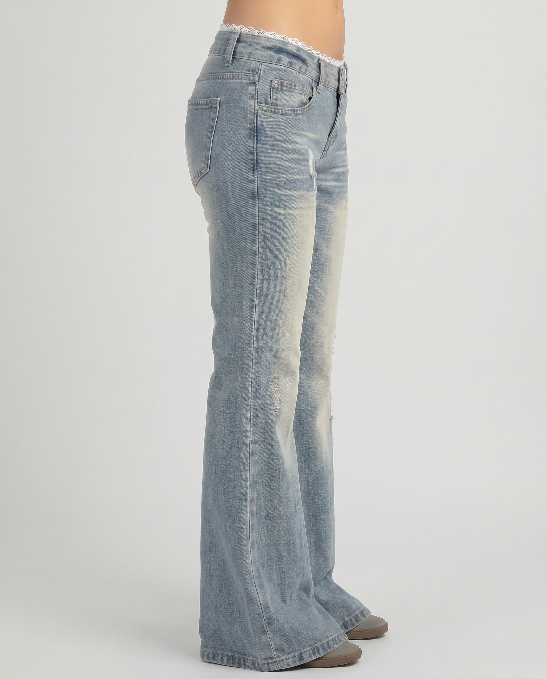 Arabella Bootcut Lace Trim Denim Jeans
