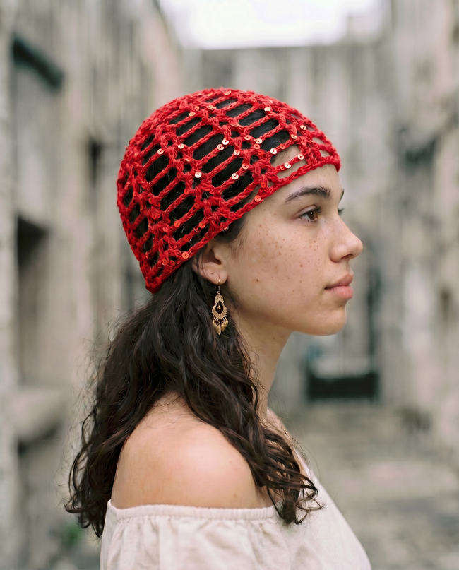 The Sequin Mesh Beanie