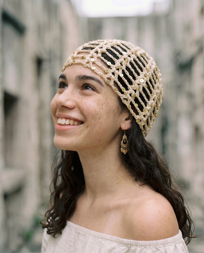 The Sequin Mesh Beanie