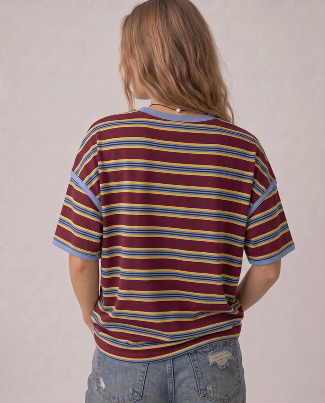 Delphine Striped Boxy Tee