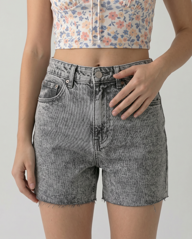 Sabina Frayed Denim Shorts