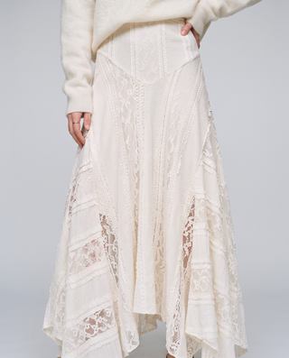 Solene Lace Asymmetric Maxi Skirt
