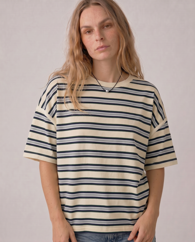 Delphine Striped Boxy Tee
