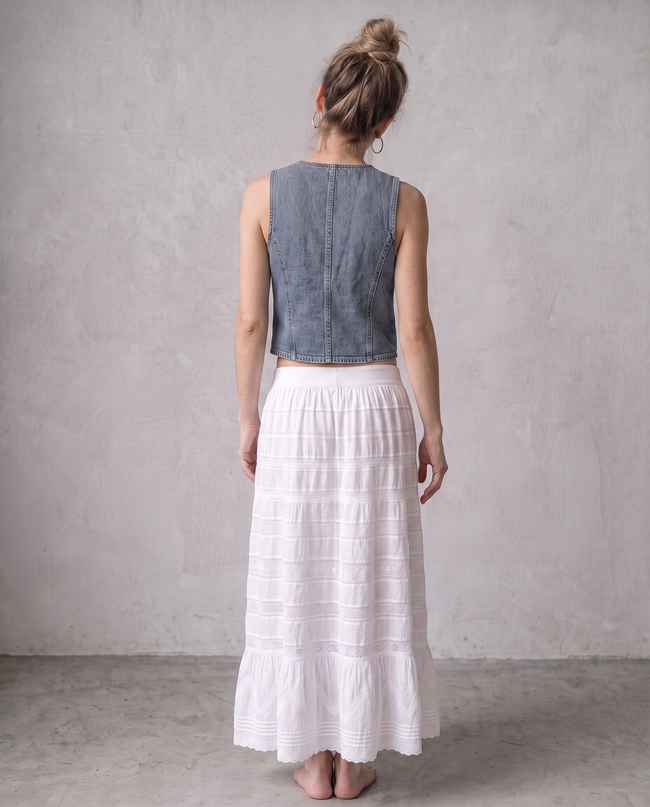Prairie Lace Tiered Maxi Skirt