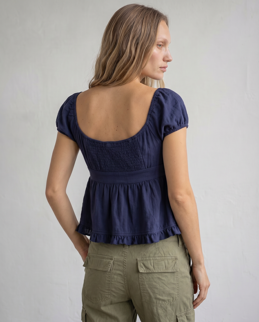 Isabelle Ruffle Babydoll Top