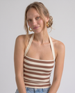Coralee Striped Halter Top