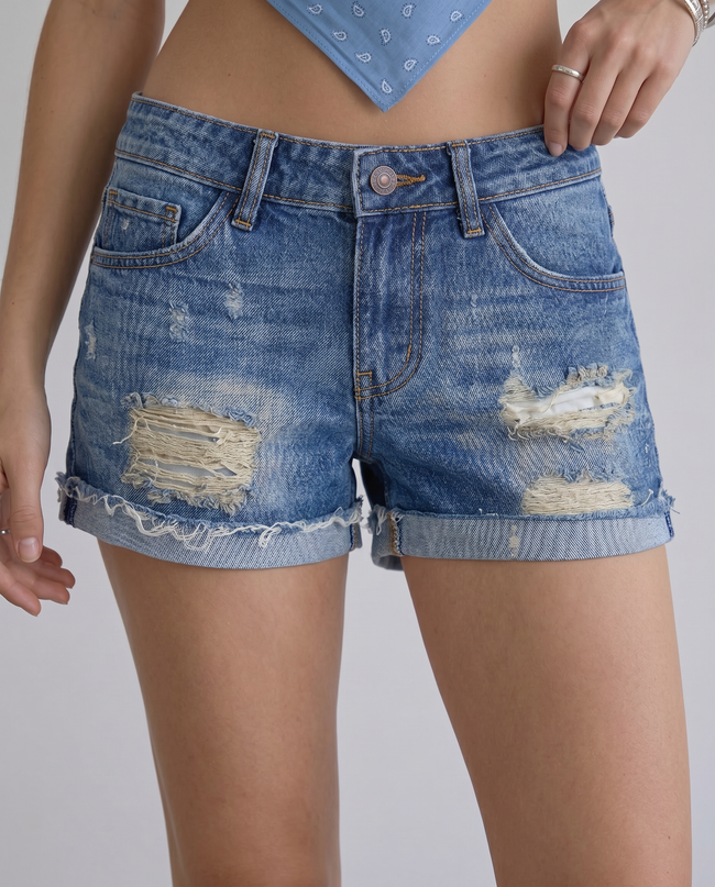 Bianca Cuffed Denim Shorts