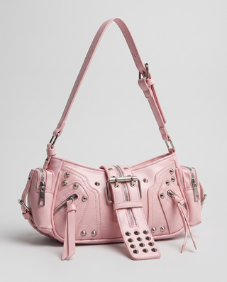Zinnia Studded Moto Shoulder Bag