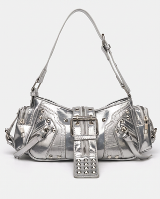 Zinnia Studded Moto Shoulder Bag