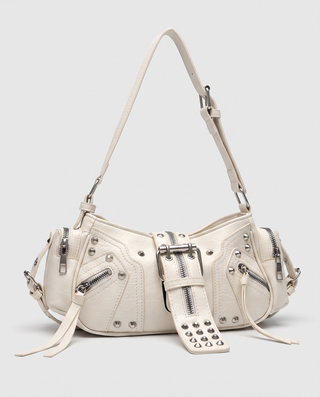 Zinnia Studded Moto Shoulder Bag
