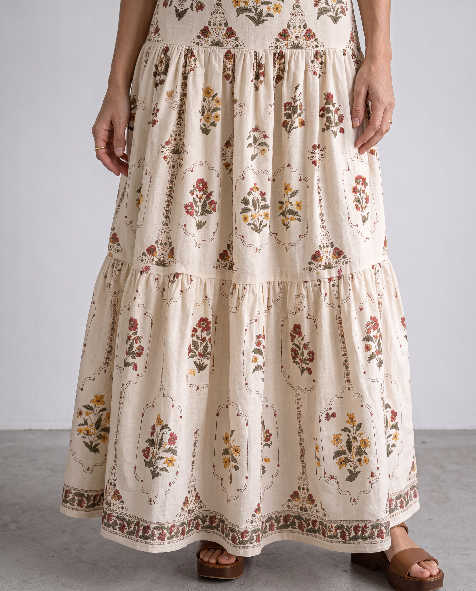 Wren Medallion Floral Tiered Maxi Dress