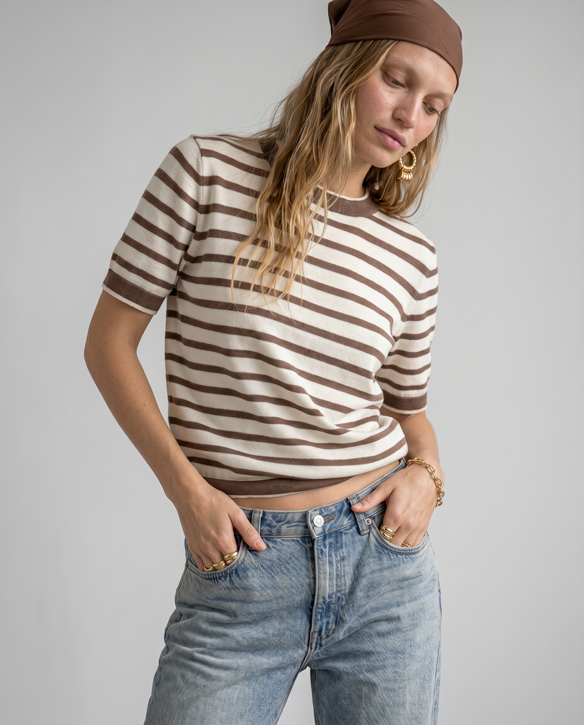 Beatrix Ribbed Knit Tee