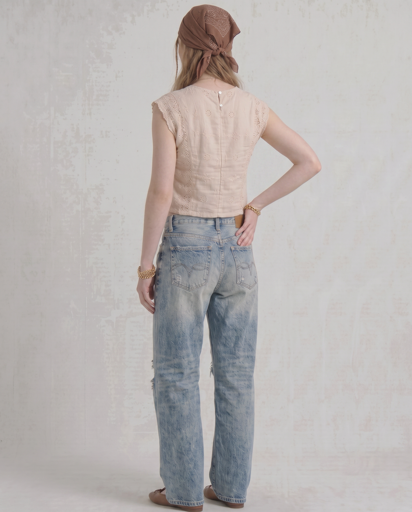 Rio Distressed Baggy Denim Jeans