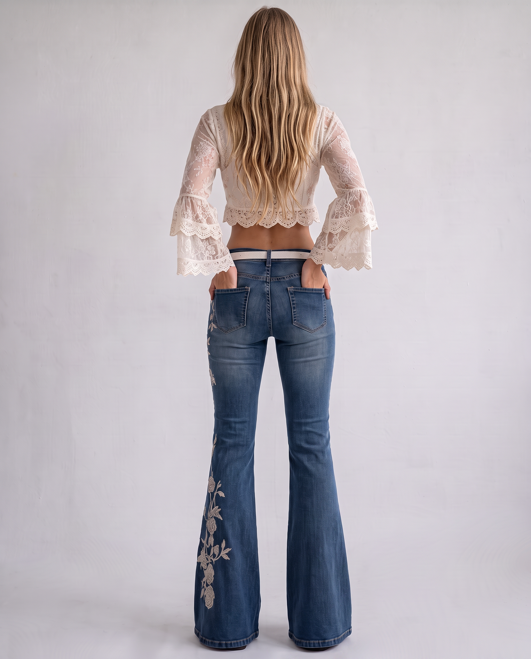Anouk Embroidered Flare Denim Jeans