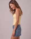 Odalys Floral Lace-Trim Corset Top