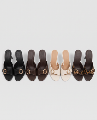Camille Buckle Mule Heels