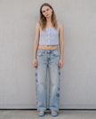 Marigold Embroidered Low-Rise Denim Jeans