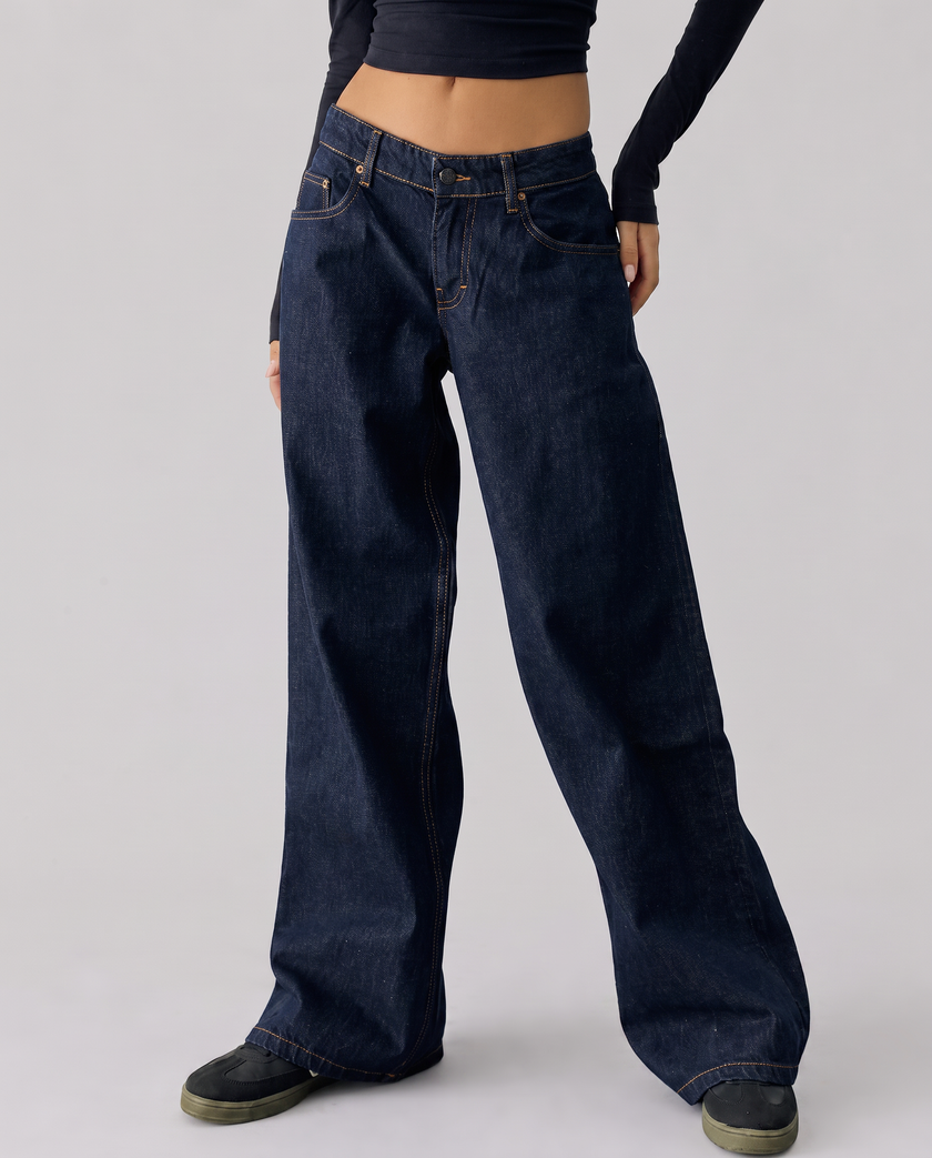 Dakota Washed Wide-Leg Jeans