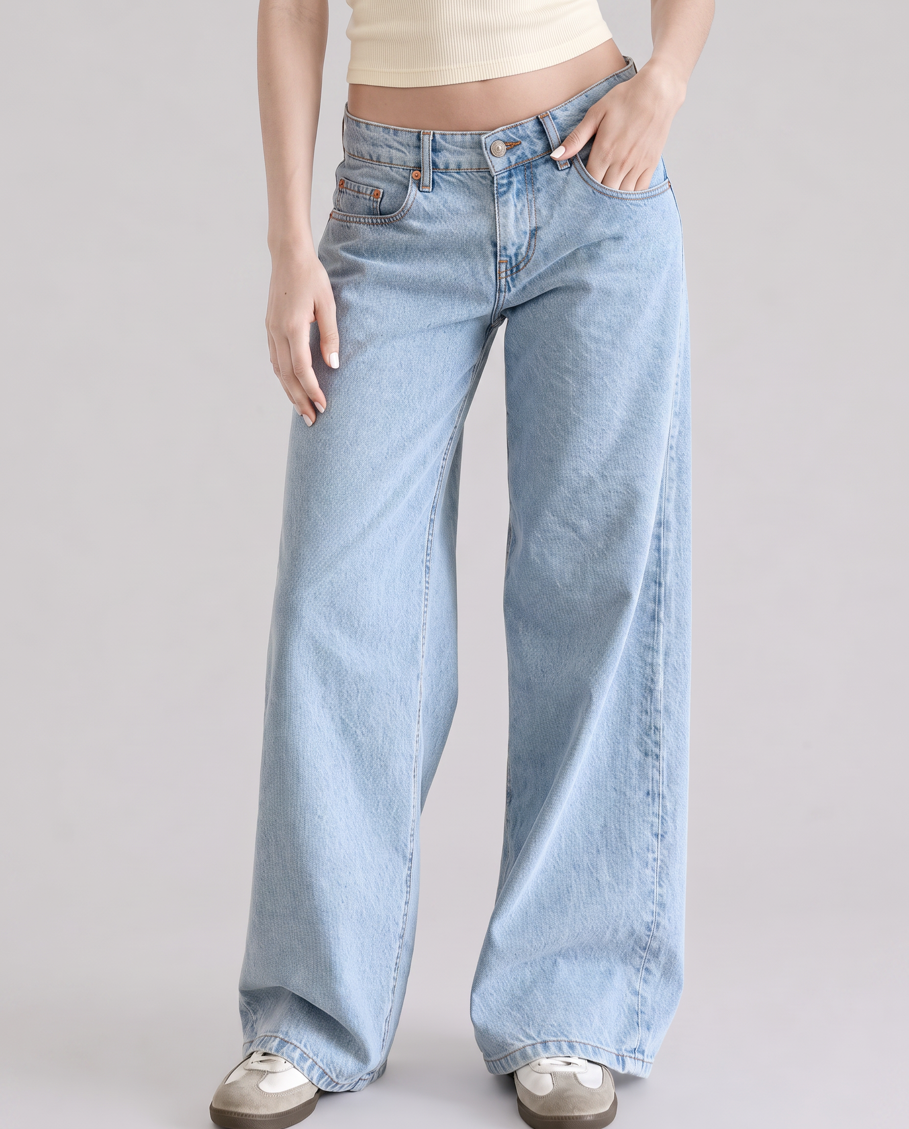 Dakota Washed Wide-Leg Jeans