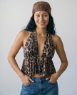 Isadora Sequin Leopard Halter Top