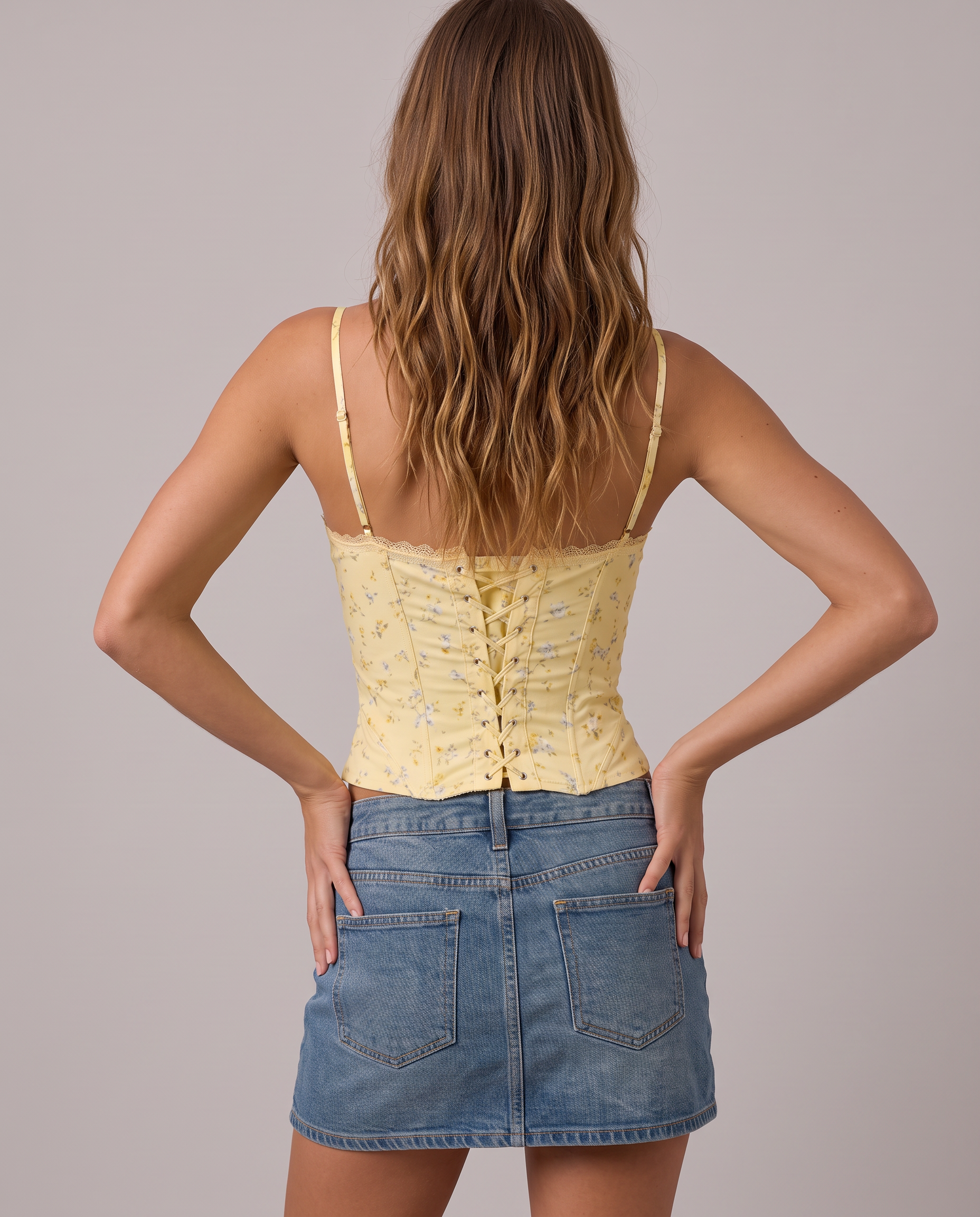 Odalys Floral Lace-Trim Corset Top