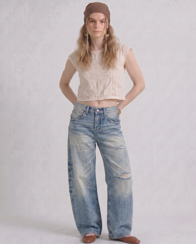 Rio Distressed Baggy Denim Jeans
