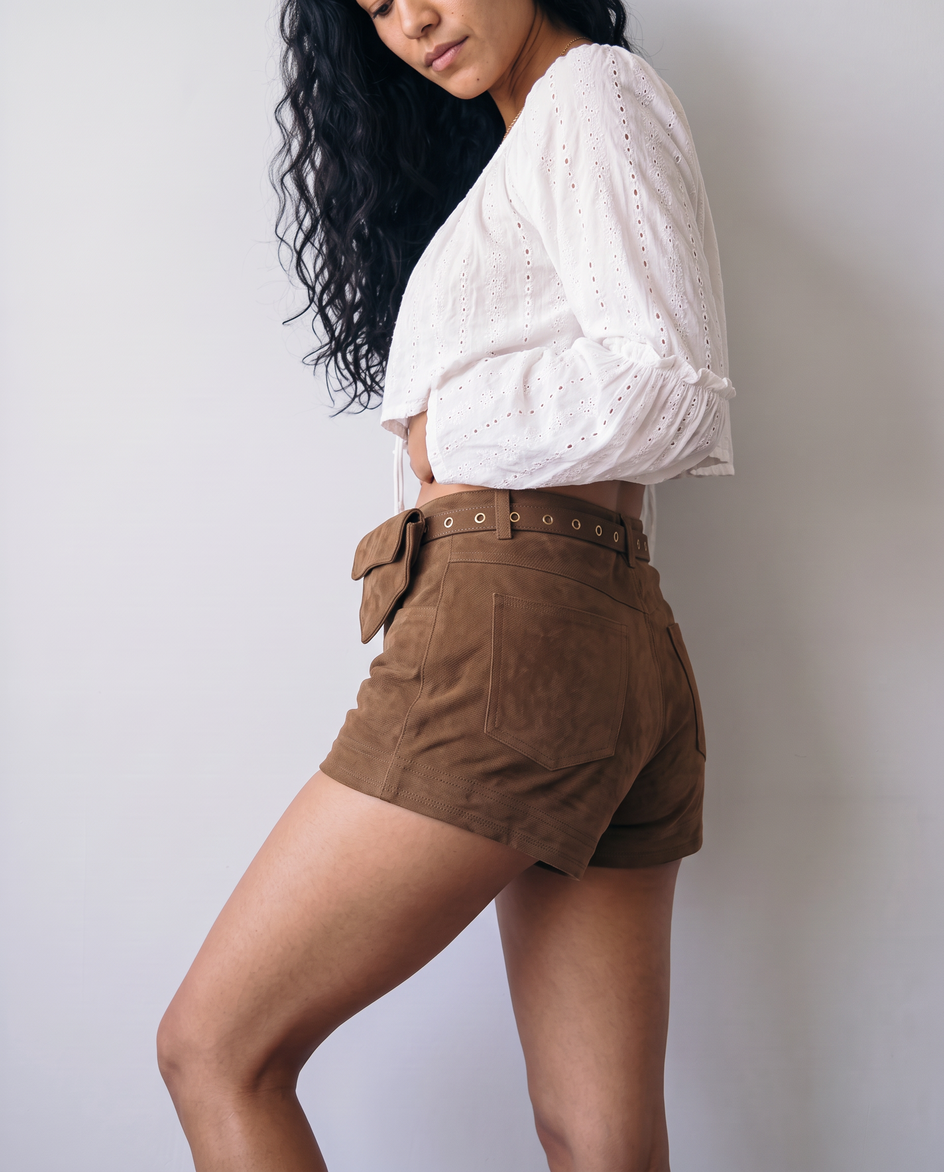 Odessa Suede Utility Shorts