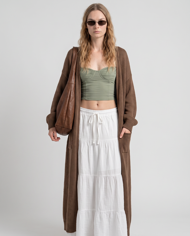 Bridget Tiered Cotton Maxi Skirt